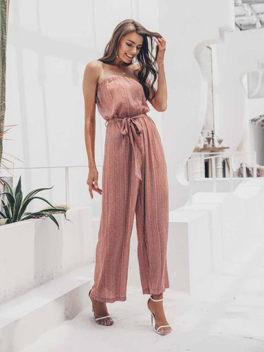 Off shoulder sexy jumpsuit women