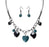 Womens Dazzling Turquoise Hearts BELLA Necklace and Earrings Jewelry