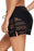 Black Lace Shorts Attached Swim Bottom