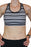 Adjustable Sports Bra - Gray and Black Stripe