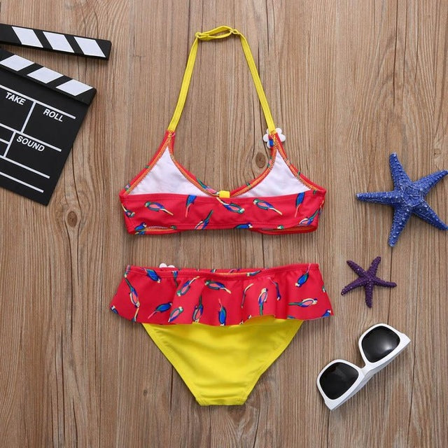 Fantastic Infant Girls Bird Flower Swimwear