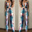Floral Print Women Elegant Off Shoulder Spaghetti Strap Long Jumpsuit