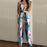 Floral Print Women Elegant Off Shoulder Spaghetti Strap Long Jumpsuit