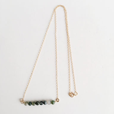 Moss Agate Wire Wrapped Necklace