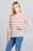 LONG SLEEVE STRIPED TOP WITH SCRUNCHED SLEEVES