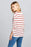 LONG SLEEVE STRIPED TOP WITH SCRUNCHED SLEEVES