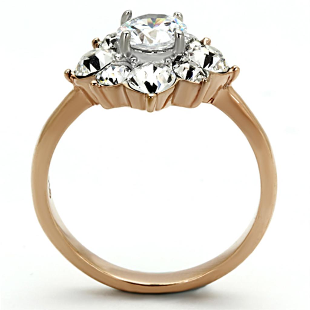Women Stainless Steel Cubic Zirconia Rings TK1168