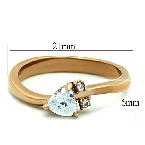 Women Stainless Steel Cubic Zirconia Rings TK1591