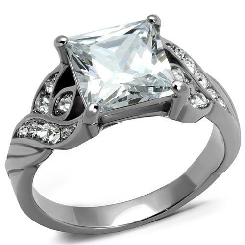 Women Stainless Steel Cubic Zirconia Rings TK2657