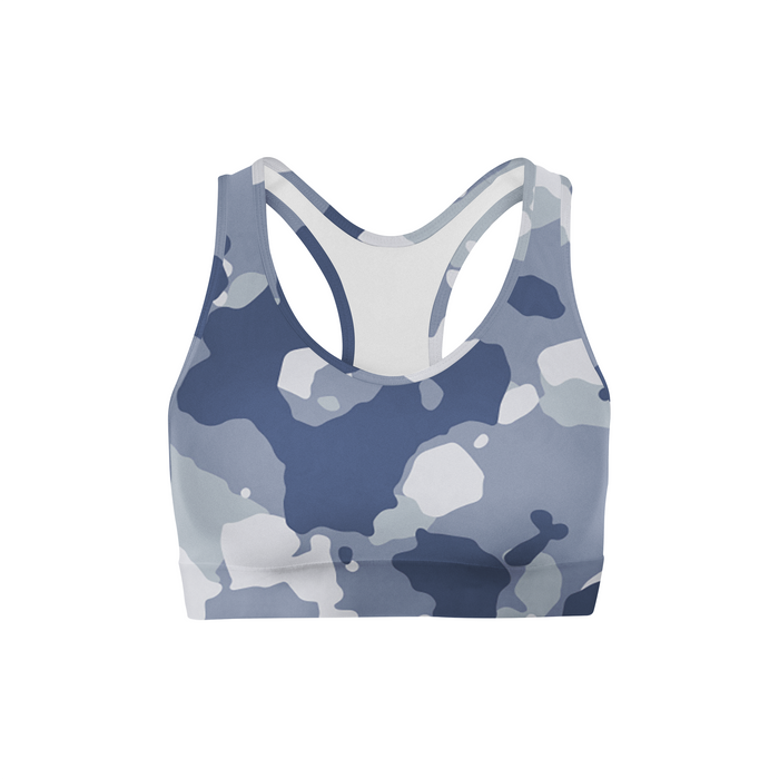 Dark Blue Camo Sports Bra