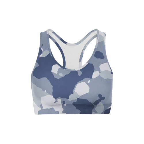 Dark Blue Camo Sports Bra