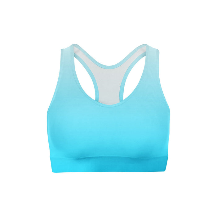 White Blue Ombre Sports Bra
