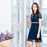 (Woman) Navy chiffon pleated midi dress